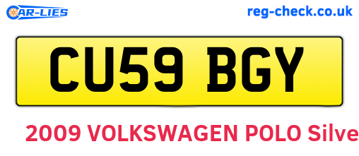 CU59BGY are the vehicle registration plates.