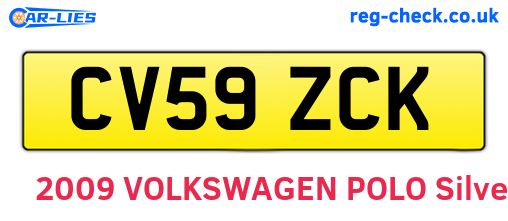 CV59ZCK are the vehicle registration plates.