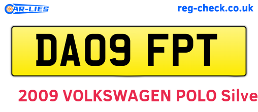 DA09FPT are the vehicle registration plates.