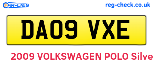 DA09VXE are the vehicle registration plates.