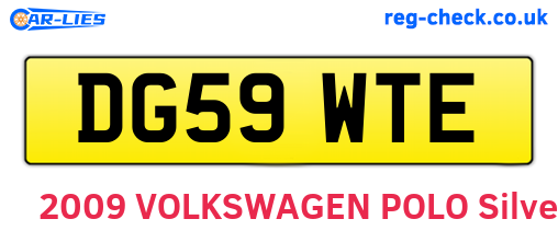 DG59WTE are the vehicle registration plates.