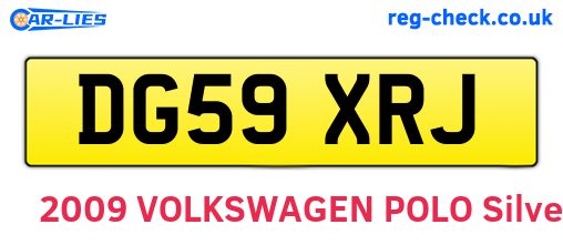 DG59XRJ are the vehicle registration plates.