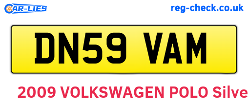 DN59VAM are the vehicle registration plates.