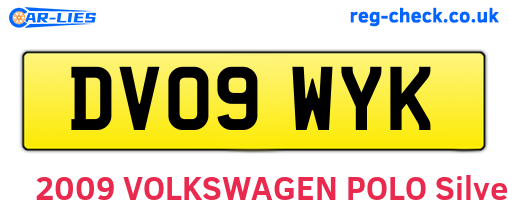 DV09WYK are the vehicle registration plates.