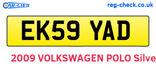 EK59YAD are the vehicle registration plates.