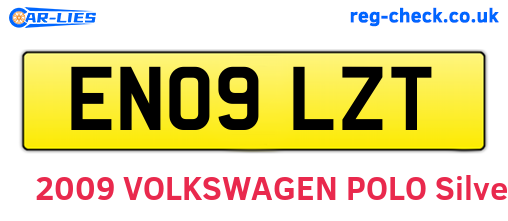 EN09LZT are the vehicle registration plates.