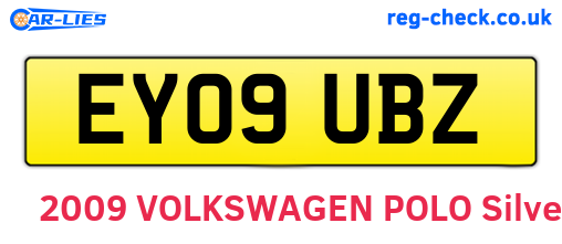 EY09UBZ are the vehicle registration plates.