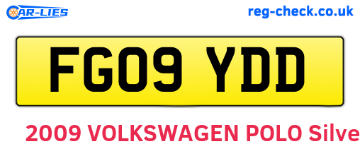 FG09YDD are the vehicle registration plates.
