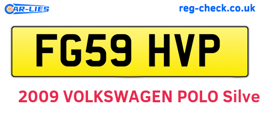 FG59HVP are the vehicle registration plates.