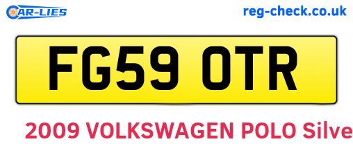 FG59OTR are the vehicle registration plates.