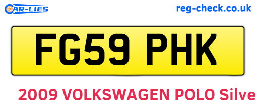 FG59PHK are the vehicle registration plates.