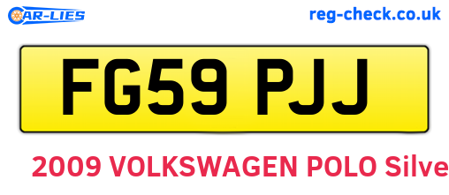 FG59PJJ are the vehicle registration plates.