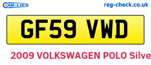 GF59VWD are the vehicle registration plates.