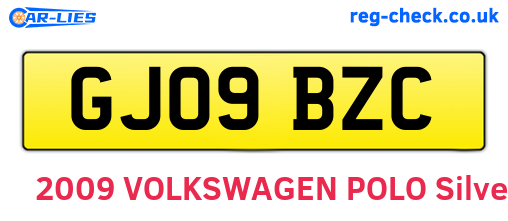 GJ09BZC are the vehicle registration plates.
