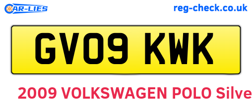 GV09KWK are the vehicle registration plates.