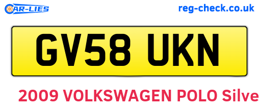 GV58UKN are the vehicle registration plates.
