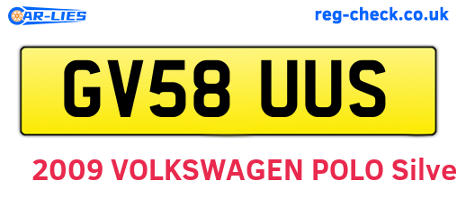 GV58UUS are the vehicle registration plates.