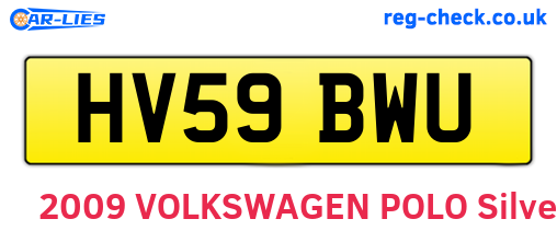 HV59BWU are the vehicle registration plates.