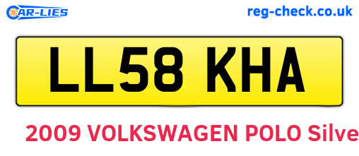 LL58KHA are the vehicle registration plates.