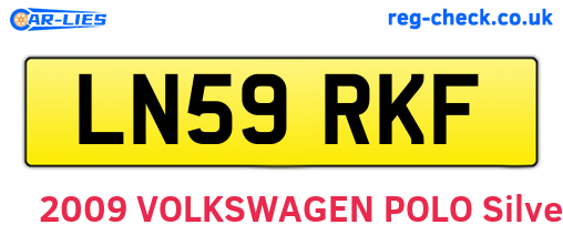 LN59RKF are the vehicle registration plates.