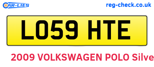 LO59HTE are the vehicle registration plates.