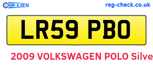 LR59PBO are the vehicle registration plates.