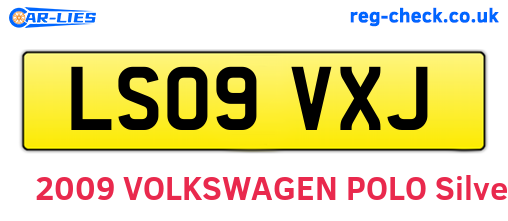 LS09VXJ are the vehicle registration plates.