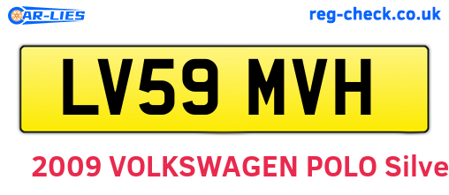 LV59MVH are the vehicle registration plates.