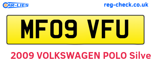 MF09VFU are the vehicle registration plates.