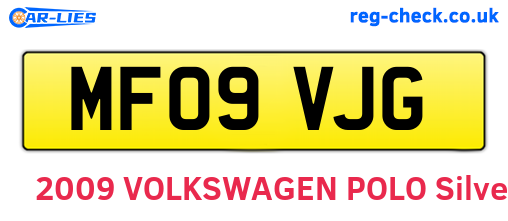 MF09VJG are the vehicle registration plates.