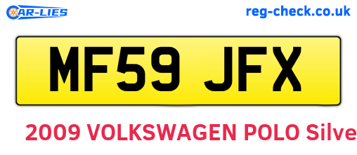 MF59JFX are the vehicle registration plates.