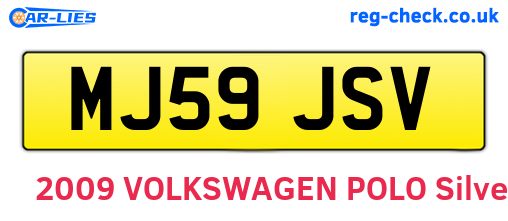 MJ59JSV are the vehicle registration plates.