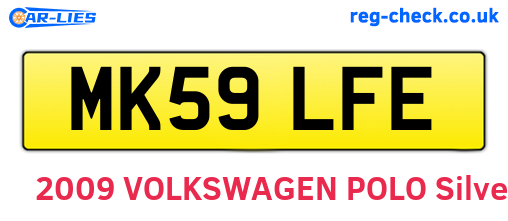 MK59LFE are the vehicle registration plates.