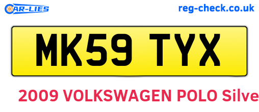 MK59TYX are the vehicle registration plates.