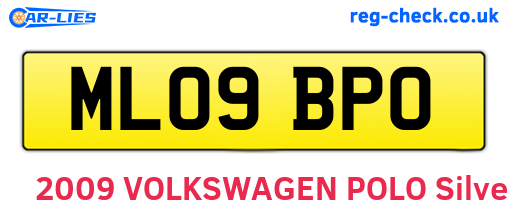 ML09BPO are the vehicle registration plates.