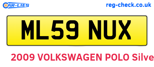 ML59NUX are the vehicle registration plates.