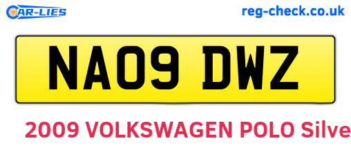 NA09DWZ are the vehicle registration plates.