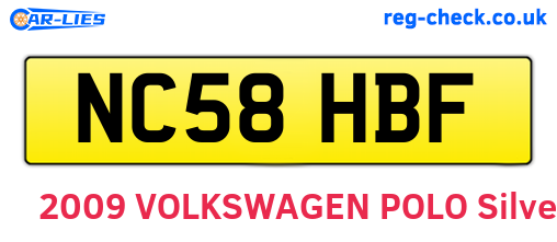 NC58HBF are the vehicle registration plates.