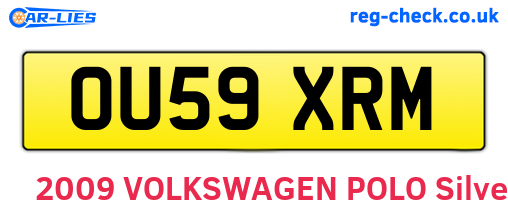 OU59XRM are the vehicle registration plates.