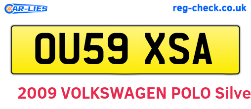 OU59XSA are the vehicle registration plates.