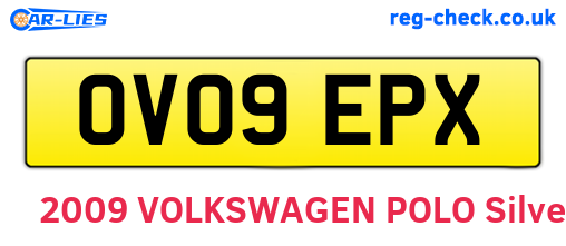OV09EPX are the vehicle registration plates.