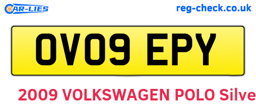 OV09EPY are the vehicle registration plates.