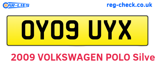 OY09UYX are the vehicle registration plates.