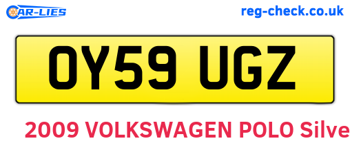 OY59UGZ are the vehicle registration plates.