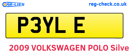 P3YLE are the vehicle registration plates.