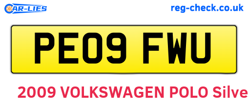 PE09FWU are the vehicle registration plates.
