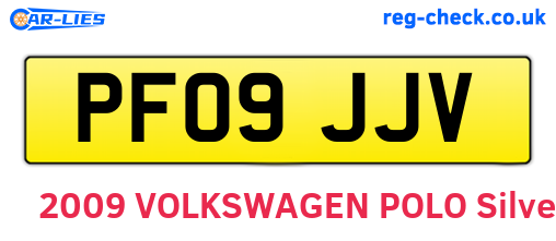 PF09JJV are the vehicle registration plates.