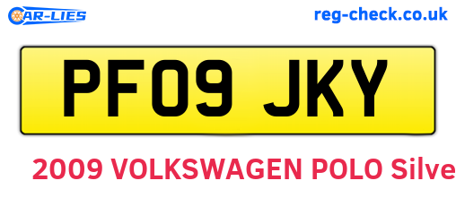 PF09JKY are the vehicle registration plates.