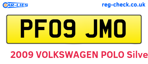PF09JMO are the vehicle registration plates.