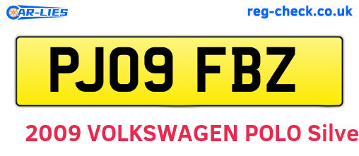 PJ09FBZ are the vehicle registration plates.